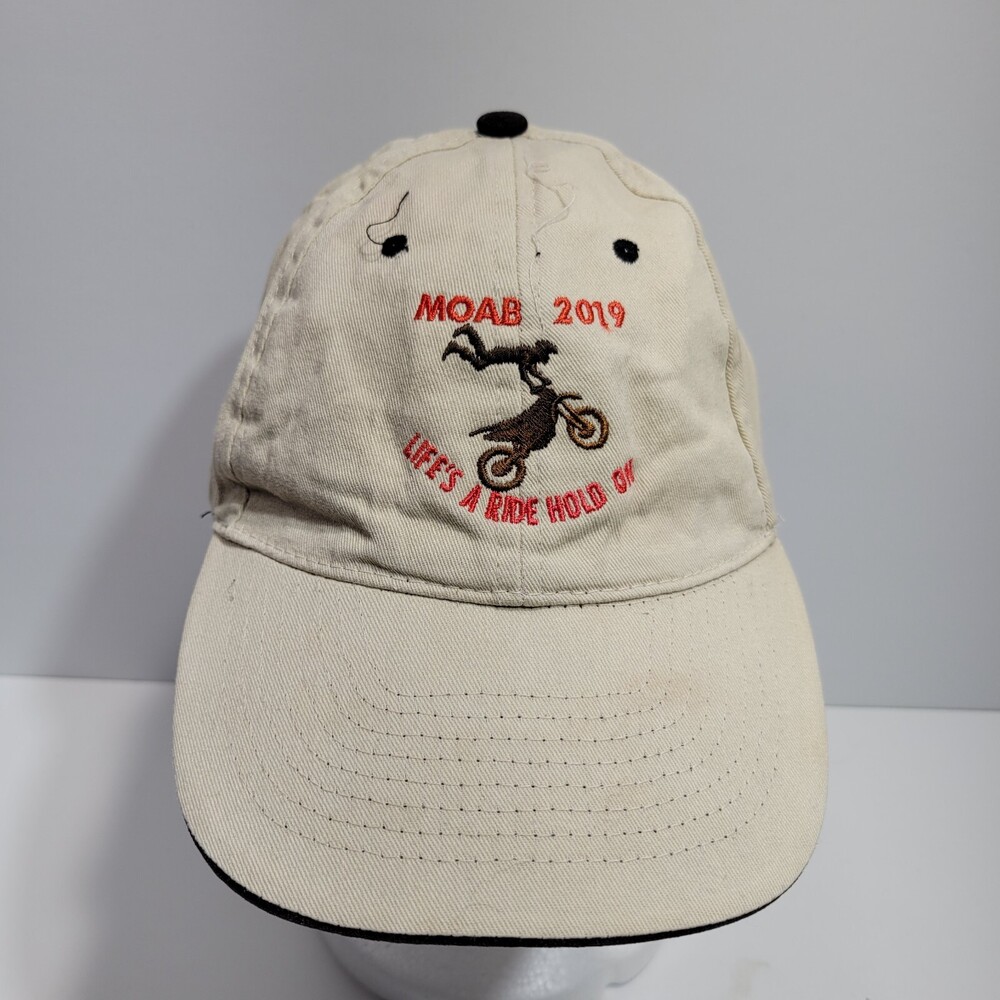 Hit Wear Hat Cap Strapback Beige Baseball Hiker Hiking Life's a Ride Hold on Men